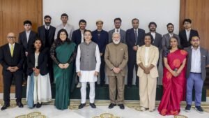 PM Modi talks with CEOs of AI and deep tech businesses about the possibility of using AI in agriculture and education.