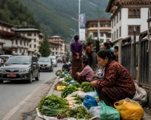 Roadside Vendors in Thimphu Navigate Challenges of Informal Trade